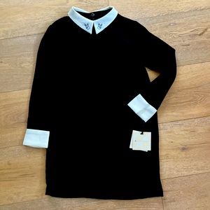 Victoria Beckham for Target black dress with bunny details at lapel.  NWT